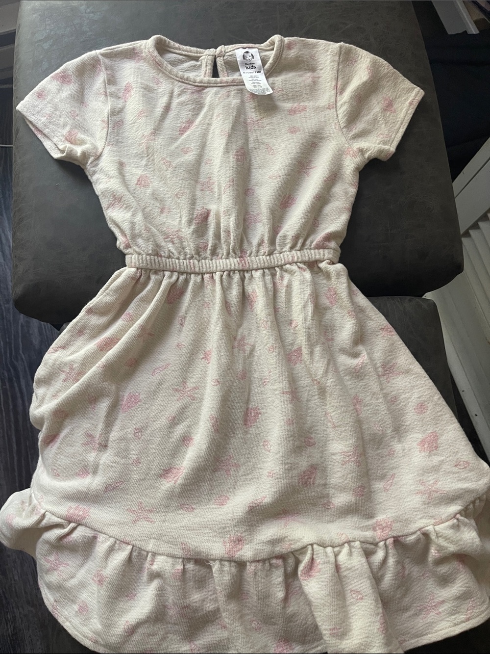 Gerber Cream Dress with Pink Shell Print